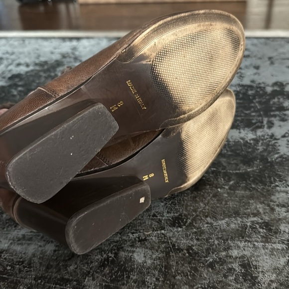 Sesto Meucci Brown Leather Short Made in Italy Floral Western Boots Size 8 - Picture 5 of 6